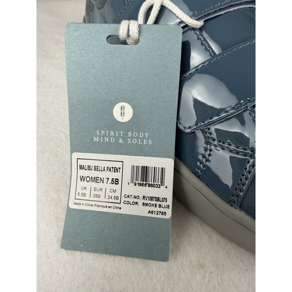 Spirit Body Mind & Soles Malibu Bella Patent Sneakers Women 7.5B Smoke Blue NWOT - Picture 4 of 8